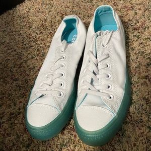 White with Aqua Jelly Sole Converse